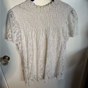 Cable & Gauge White Lace Blouse